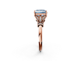 Rose gold Fancy Blue Princess  Brilliant Solitaire with Pave Band and Four-Prong Setting_22