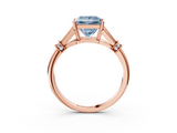 Rose gold Fancy Blue Princess  Brilliant Solitaire with Pave Band and Four-Prong Setting_23
