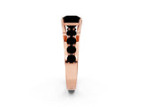 Rose gold Fancy Blue Princess  Brilliant Solitaire with Side Stones on a Pave Band and Four-Prong Setting_26