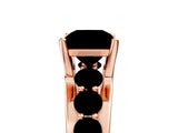 Rose gold Fancy Blue Princess  Brilliant Solitaire with Side Stones on a Pave Band and Four-Prong Setting_29