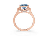 Rose gold Fancy Blue Princess Cut Brilliant Solitaire Diamond Ring with Channel Set Band and Bar Prong Setting_3