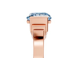 Rose gold Fancy Blue Princess Cut Brilliant Solitaire Diamond Ring with Channel Set Band and Bar Prong Setting_5