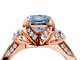 Rose gold Fancy Blue Princess Cut Brilliant Three-Stone Diamond Ring with Pavé Band and Four-Prong Setting_19