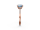 Rose gold Fancy Blue Princess  Cut Channel Set Solitaire Engagement Ring with Four-Prong Setting_234