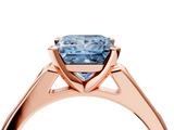 Rose gold Fancy Blue Princess  Cut Channel Set Solitaire Engagement Ring with Four-Prong Setting_236