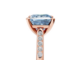 Rose gold Fancy Blue Princess  Cut Channel Set Solitaire Engagement Ring with Four-Prong Setting_237