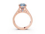 Rose gold Fancy Blue Princess  Cut Channel Set Solitaire Engagement Ring with Prong Setting_23
