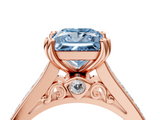 Rose gold Fancy Blue Princess  Cut Channel Set Solitaire Engagement Ring with Prong Setting_24