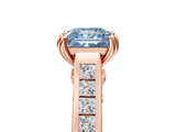 Rose gold Fancy Blue Princess  Cut Channel Set Solitaire Engagement Ring with Prong Setting_25