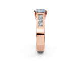 Rose gold Fancy Blue Princess Cut Cut Channel Set Solitaire Ring with Four-Prong Setting_2