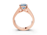 Rose gold Fancy Blue Princess Cut Cut Channel Set Solitaire Ring with Four-Prong Setting_3