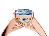 Rose gold Fancy Blue Princess Cut Cut Channel Set Solitaire Ring with Four-Prong Setting_4