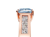 Rose gold Fancy Blue Princess Cut Cut Channel Set Solitaire Ring with Four-Prong Setting_5