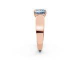 Rose gold Fancy Blue Princess Cut Cut Diamond Channel Set Solitaire Ring with Four-Prong Setting_2