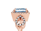 Rose gold Fancy Blue Princess Cut Cut Halo Diamond Infinity Band with Four-Prong Setting_5