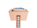 Rose gold Fancy Blue Princess Cut Cut Halo Pavé Diamond Ring_5