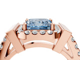 Rose gold Fancy Blue Princess Cut Cut Halo Split Shank Prong Set Ring_4