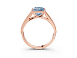 Rose gold Fancy Blue Princess Cut Cut Pave Split Shank Engagement Ring with Four-Prong Setting_3