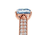 Rose gold Fancy Blue Princess Cut Cut Pave Split Shank Engagement Ring with Four-Prong Setting_5