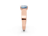 Rose gold Fancy Blue Princess Cut Diamond Channel Set Solitaire Ring with Four-Prong Setting_14