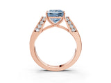 Rose gold Fancy Blue Princess Cut Diamond Channel Set Solitaire Ring with Four-Prong Setting_51