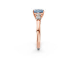 Rose gold Fancy Blue Princess  Cut Diamond Five-Stone Prong Set White Gold Ring_34