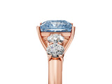 Rose gold Fancy Blue Princess  Cut Diamond Five-Stone Prong Set White Gold Ring_37