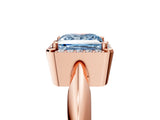 Rose gold Fancy Blue Princess  Cut Diamond Halo Engagement Ring with Split Shank and Four-Prong Setting_95