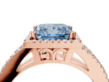 Rose gold Fancy Blue Princess Cut Diamond Halo Split Shank Engagement Ring_43