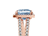 Rose gold Fancy Blue Princess Cut Diamond Halo Split Shank Engagement Ring_44