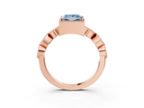 Rose gold Fancy Blue Princess  Cut Diamond Milgrain Marquise Band with Prong Setting_6