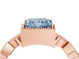 Rose gold Fancy Blue Princess  Cut Diamond Milgrain Marquise Band with Prong Setting_7