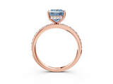 Rose gold Fancy Blue Princess  Cut Diamond Pavé Band Ring with Four-Prong Setting_27
