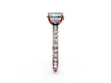 Rose gold Fancy Blue Princess  Cut Diamond Pavé Band with Four-Prong Setting_22