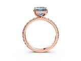 Rose gold Fancy Blue Princess  Cut Diamond Pavé Band with Four-Prong Setting_23