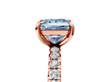 Rose gold Fancy Blue Princess  Cut Diamond Pavé Band with Four-Prong Setting_25