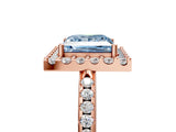Rose gold Fancy Blue Princess Cut Diamond Pavé Halo Ring with Four-Prong Setting_41