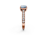 Rose gold Fancy Blue Princess  Cut Diamond Pave Band with Four-Prong Setting_40