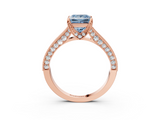 Rose gold Fancy Blue Princess  Cut Diamond Pave Band with Four-Prong Setting_41