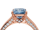 Rose gold Fancy Blue Princess  Cut Diamond Pave Band with Four-Prong Setting_42