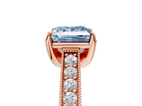 Rose gold Fancy Blue Princess  Cut Diamond Pave Band with Four-Prong Setting_43