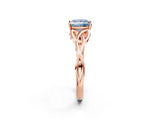 Rose gold Fancy Blue Princess Cut Diamond Solitaire Celtic Knot Ring with Four-Prong Setting_62