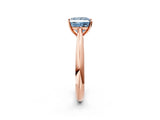 Rose gold Fancy Blue Princess Cut Diamond Solitaire Engagement Ring with Cathedral Setting and Four-Prong Mount_133