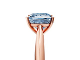 Rose gold Fancy Blue Princess Cut Diamond Solitaire Engagement Ring with Cathedral Setting and Four-Prong Mount_136