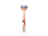 Rose gold Fancy Blue Princess Cut Diamond Solitaire Engagement Ring with Cathedral Setting and Four-Prong Mount_20