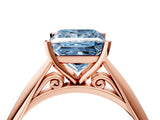 Rose gold Fancy Blue Princess Cut Diamond Solitaire Engagement Ring with Cathedral Setting and Four-Prong Mount_22