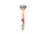 Rose gold Fancy Blue Princess Cut Diamond Solitaire Engagement Ring with Cathedral Setting and Four-Prong Mount_26