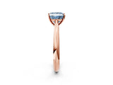 Rose gold Fancy Blue Princess Cut Diamond Solitaire Engagement Ring with Cathedral Setting and Four-Prong Mount_68