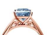 Rose gold Fancy Blue Princess Cut Diamond Solitaire Engagement Ring with Cathedral Setting and Four-Prong Mount_70