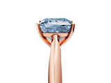 Rose gold Fancy Blue Princess Cut Diamond Solitaire Engagement Ring with Cathedral Setting and Four-Prong Mount_71